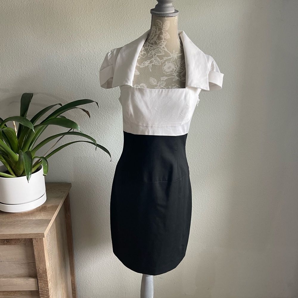 Black Halo Black and White Dress